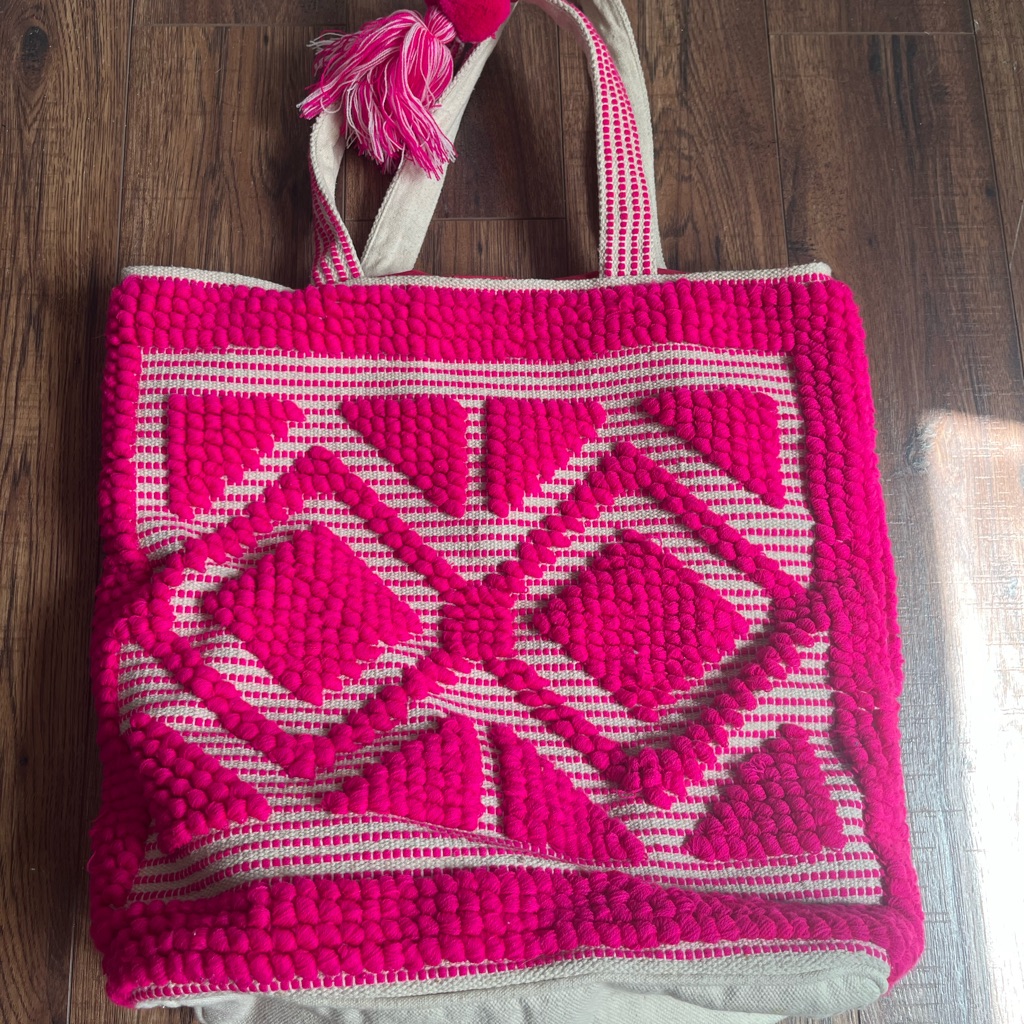 Pink Geometric Tote Bag